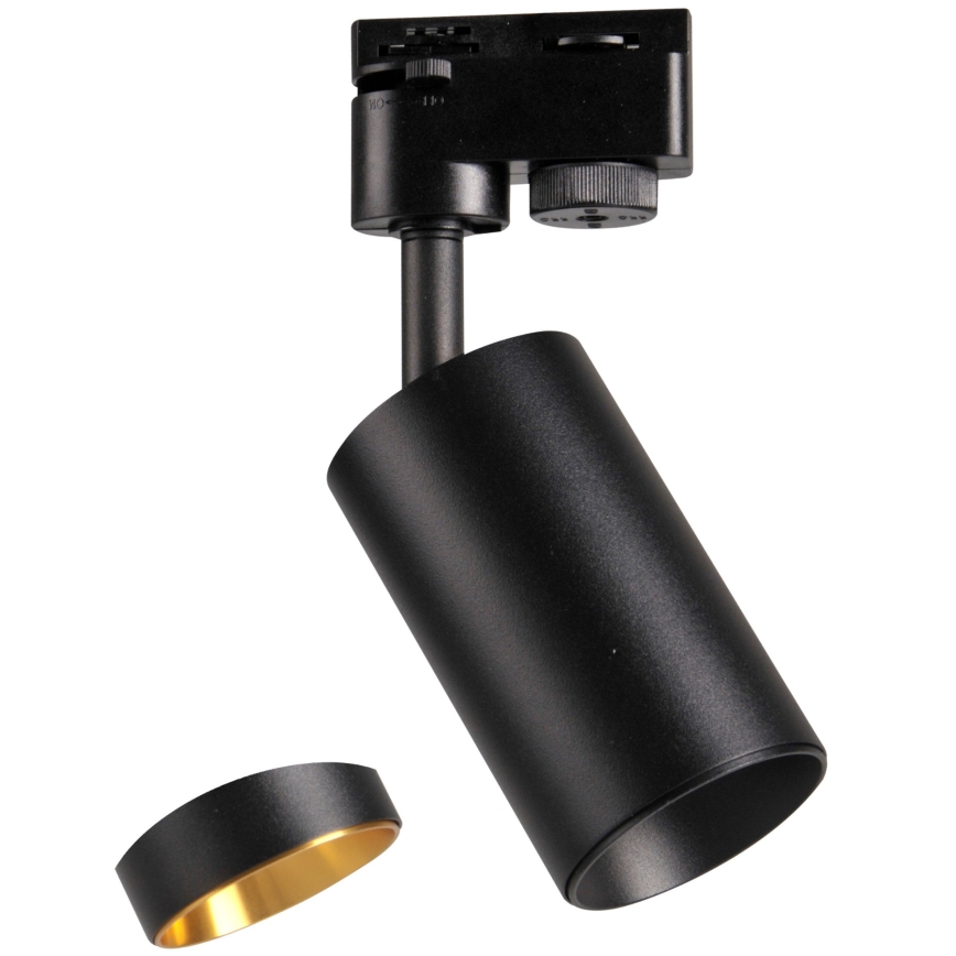 Foco para sistema de carril MARIBEL 3xGU10/10W/230V +1 m sistema de carril preto