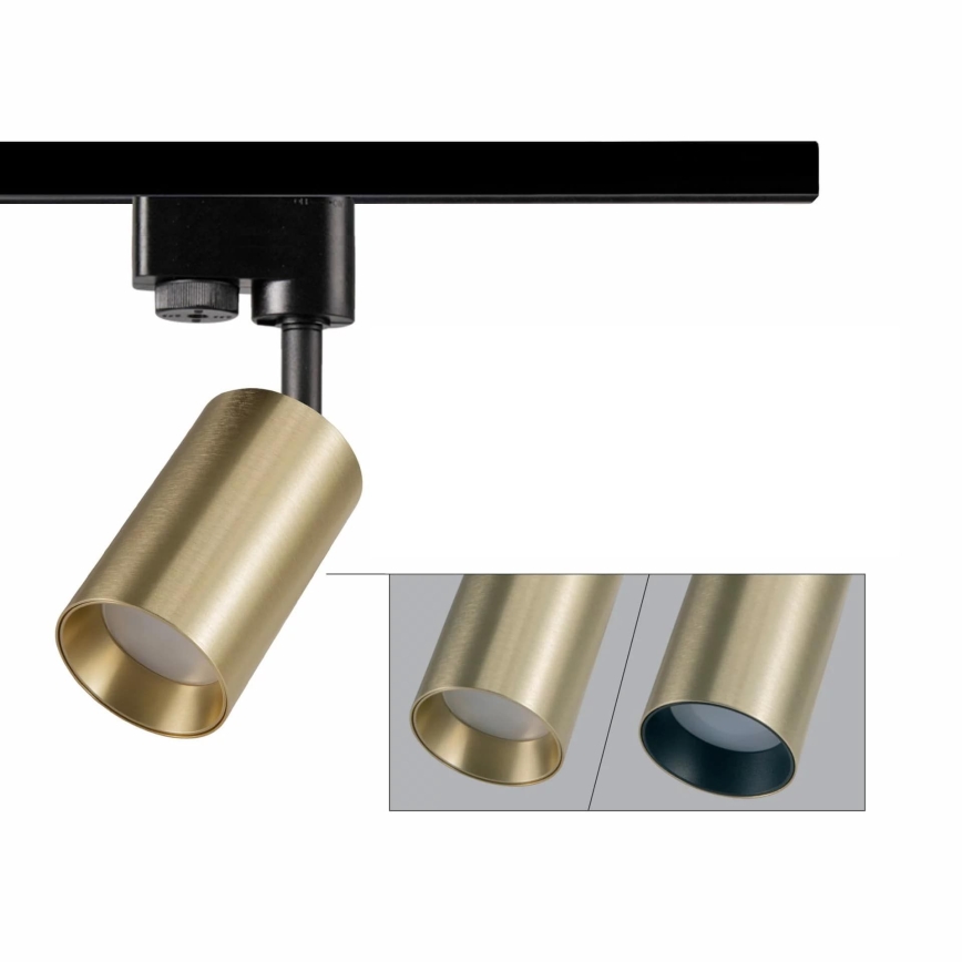 Foco para sistema de carril MARIBEL 3xGU10/10W/230V +1 m sistema ferroviário dourado