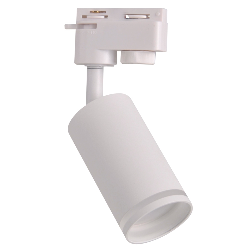 Foco para sistema de carril PARIS 3xGU10/10W/230V + 1 m sistema de carril branco