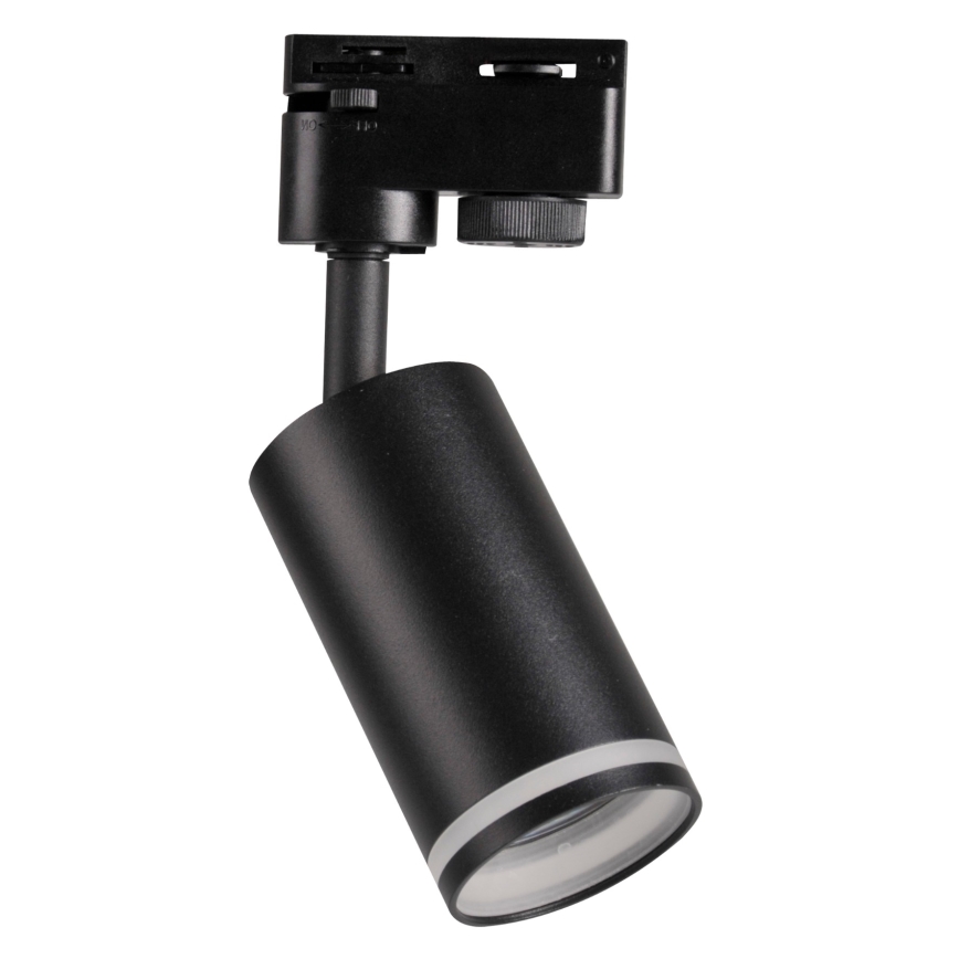 Foco para sistema de carril PARIS 3xGU10/10W/230V + 1 m sistema de carril preto