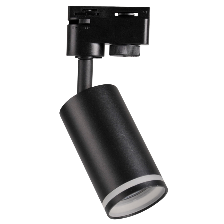 Foco para sistema de carril PARIS 6xGU10/10W/230V + 2x1 m sistema de carril preto