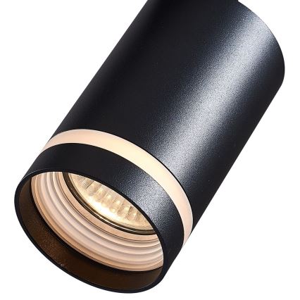 Foco para sistema de carril PIPE 1xGU10/25W/230V preto