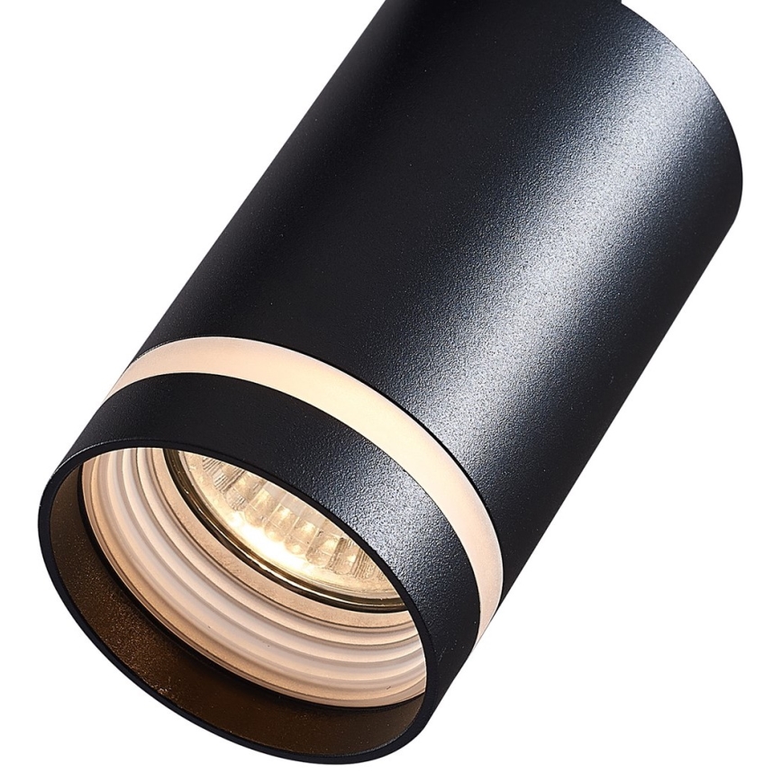 Foco para sistema de carril PIPE 1xGU10/25W/230V preto