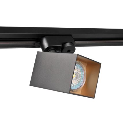 Foco para sistema de carril SQUARE 1xGU10/10W/230V preto