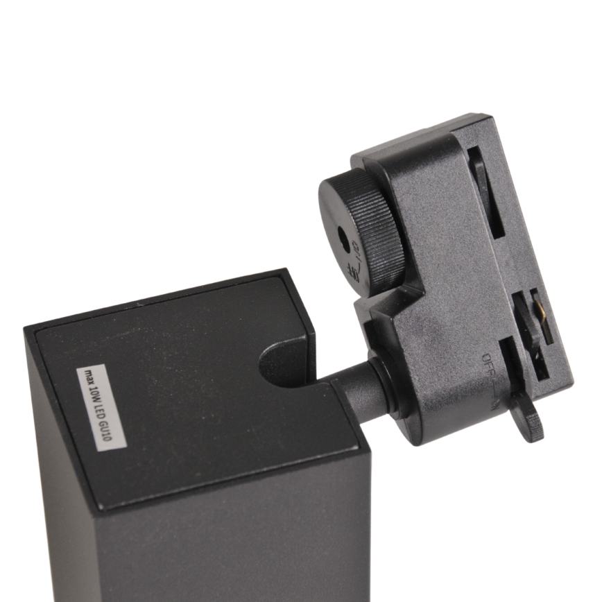 Foco para sistema de carril SQUARE 1xGU10/10W/230V preto