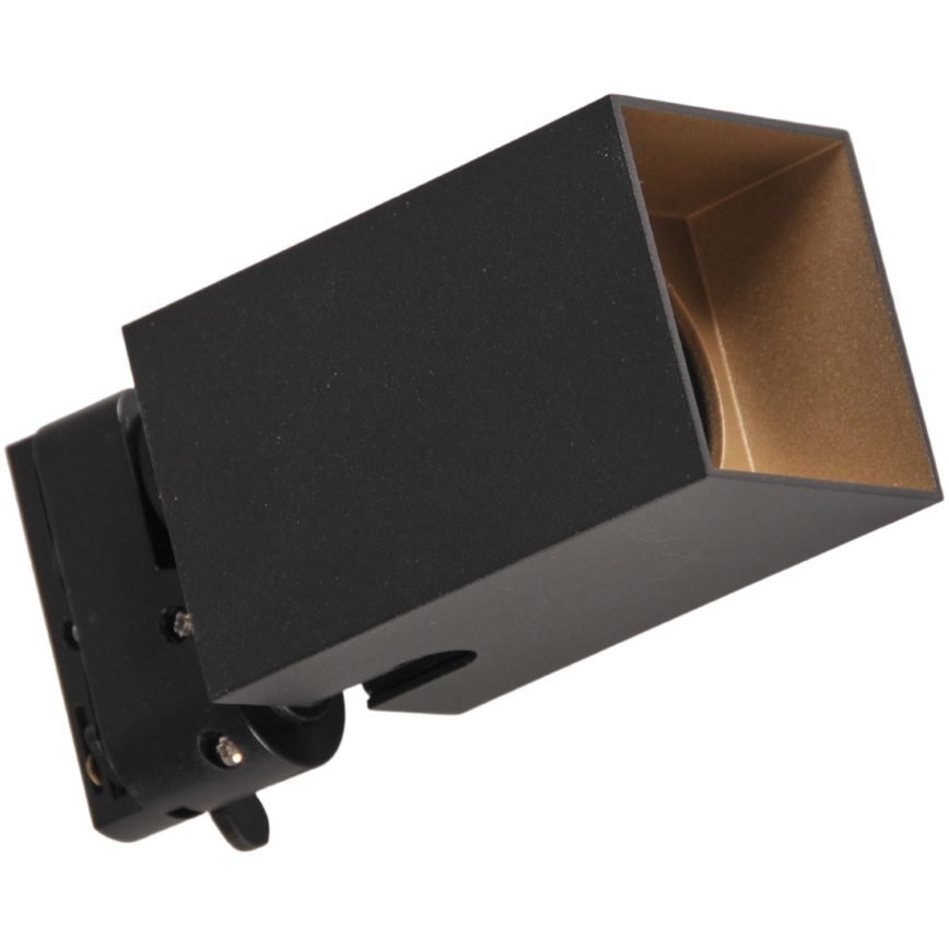 Foco para sistema de carril SQUARE 3xGU10/10W/230V + 1 m carril sistema preto