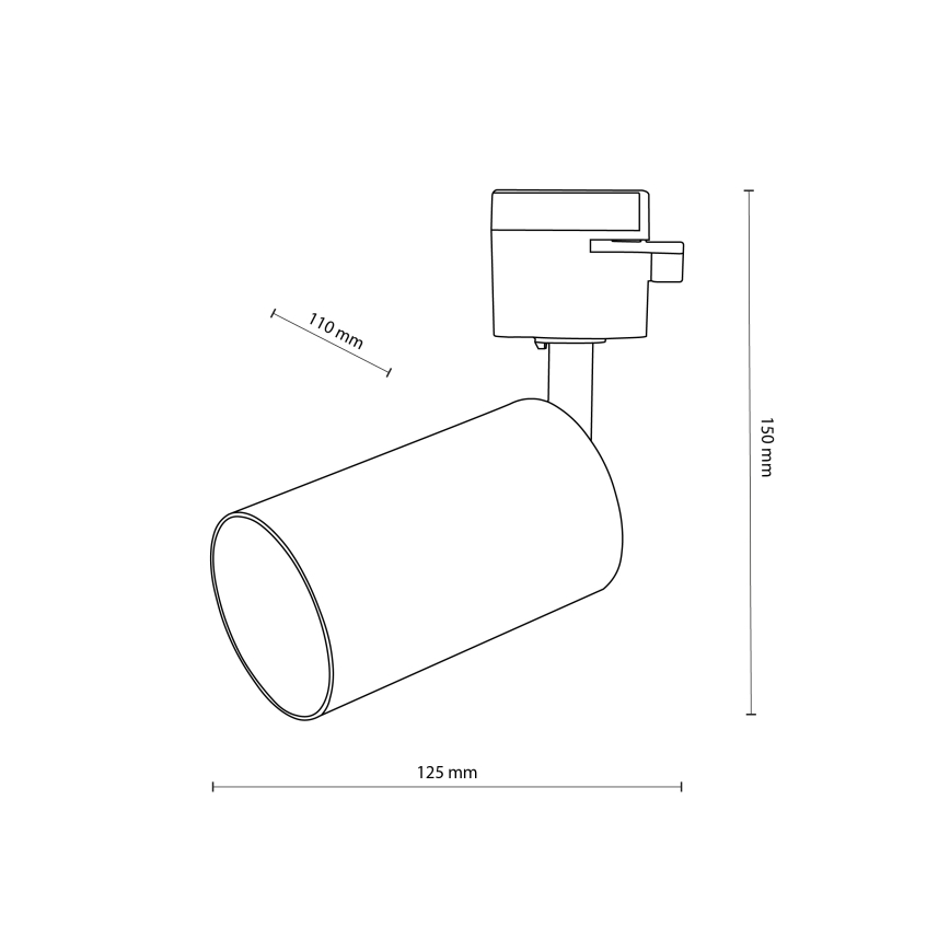 Foco para sistema de carris monofásico TRACER 1xGU10/10W/230V preto