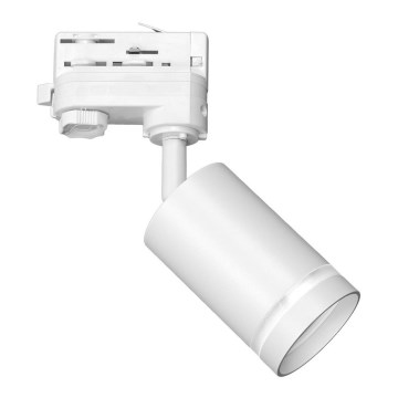 Foco para sistema de carril trifásico PIPE 1xGU10/25W/230V branco
