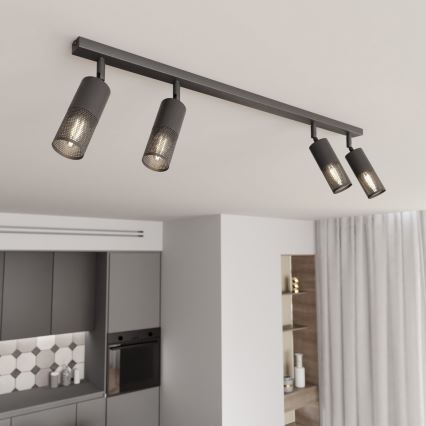 Foco PETROL 4xE14/10W/230V preto