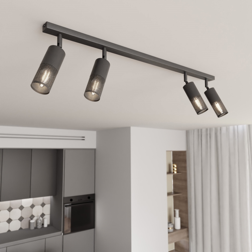 Foco PETROL 4xE14/10W/230V preto