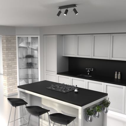 Foco PRESTON 3xGU10/40W/230V preto