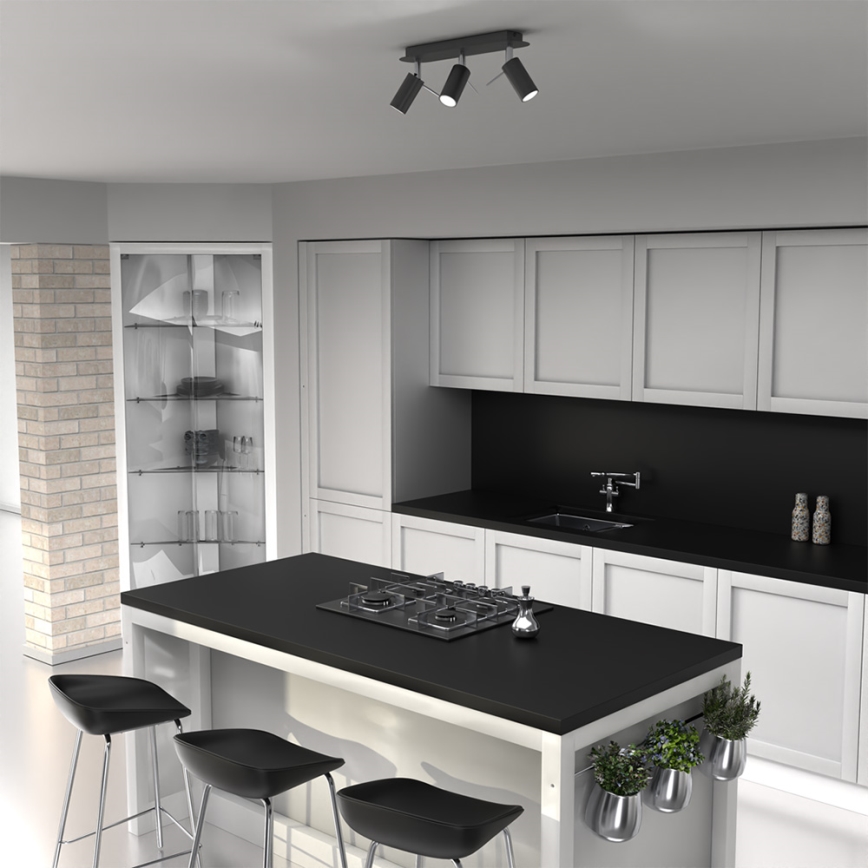 Foco PRESTON 3xGU10/40W/230V preto