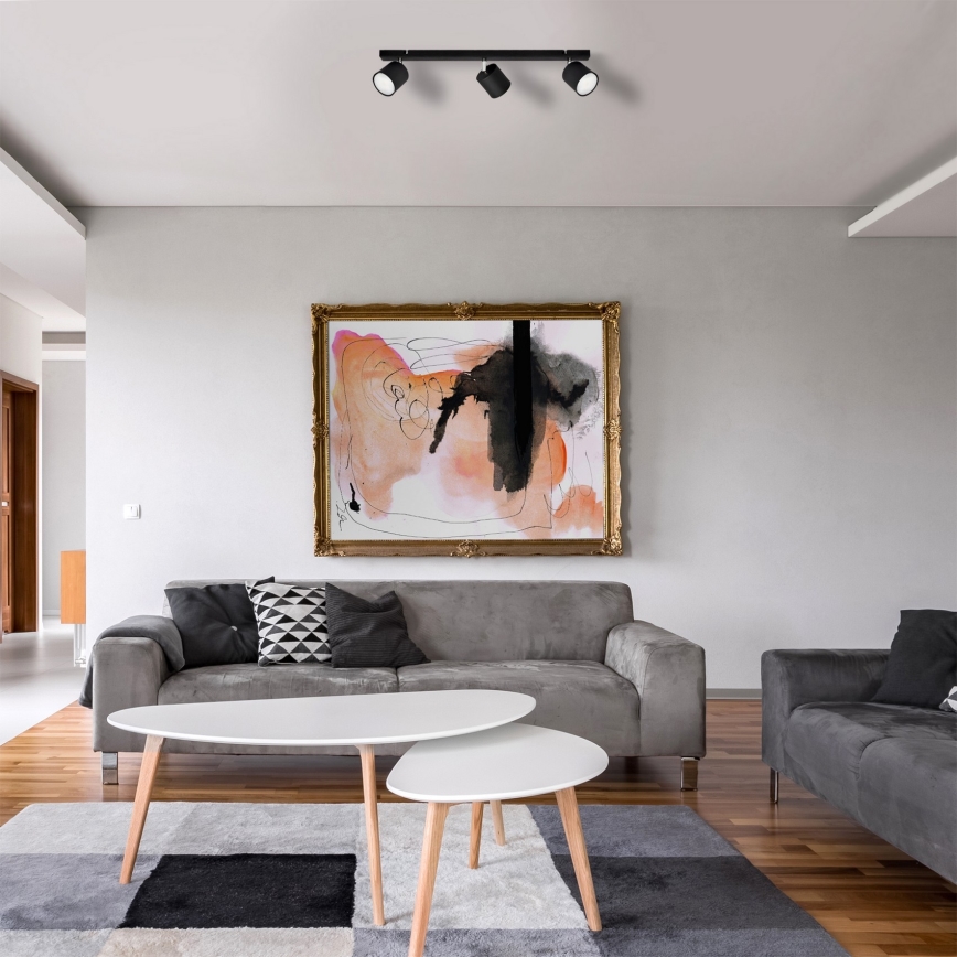 Foco PUNTA 3xGX53/10W/230V preto