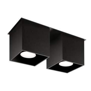 Foco QUAD 2 2xGU10/40W/230V preto