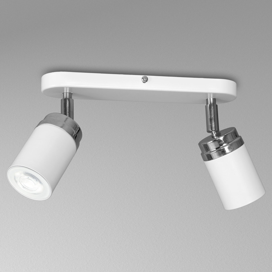 Foco RENO 2xGU10/8W/230V branco/cromado brilhante