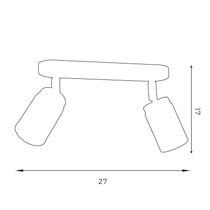 Foco RENO 2xGU10/8W/230V branco/dourada