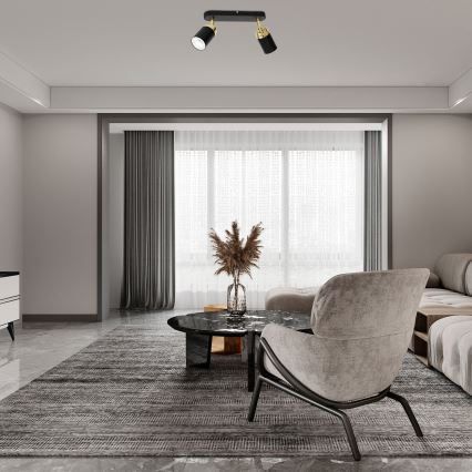 Foco RENO 2xGU10/8W/230V preto/dourada