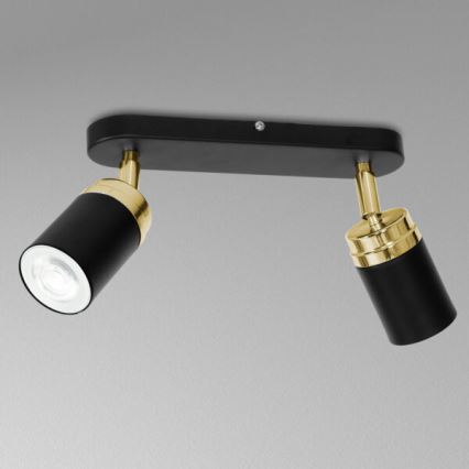 Foco RENO 2xGU10/8W/230V preto/dourada