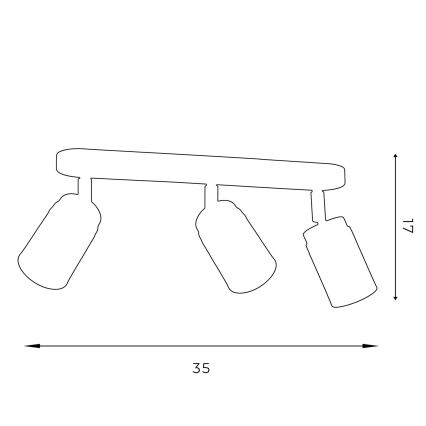 Foco RENO 3xGU10/8W/230V branco/cromado brilhante