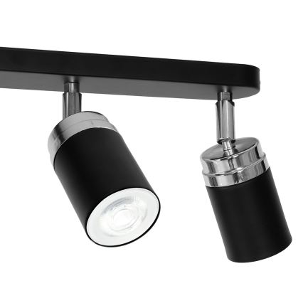 Foco RENO 3xGU10/8W/230V preto/cromado brilhante