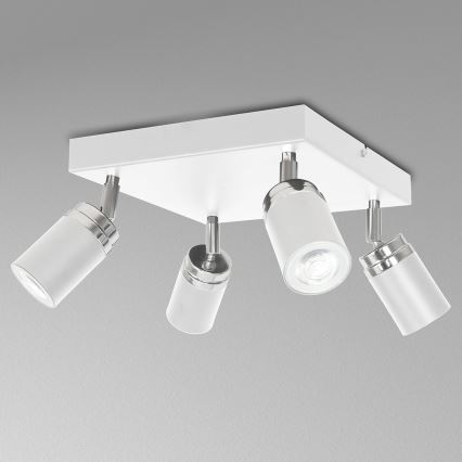 Foco RENO 4xGU10/8W/230V branco/cromado brilhante