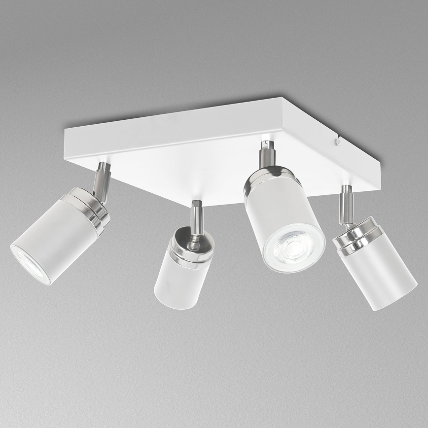 Foco RENO 4xGU10/8W/230V branco/cromado brilhante