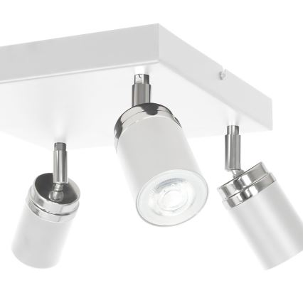 Foco RENO 4xGU10/8W/230V branco/cromado brilhante