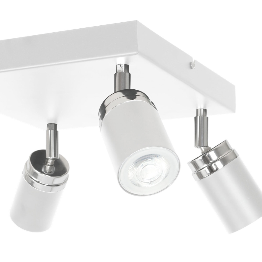 Foco RENO 4xGU10/8W/230V branco/cromado brilhante