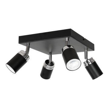 Foco RENO 4xGU10/8W/230V preto/cromado brilhante