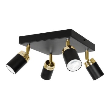 Foco RENO 4xGU10/8W/230V preto/dourada