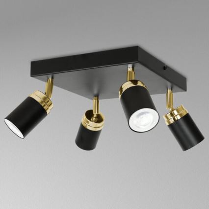 Foco RENO 4xGU10/8W/230V preto/dourada