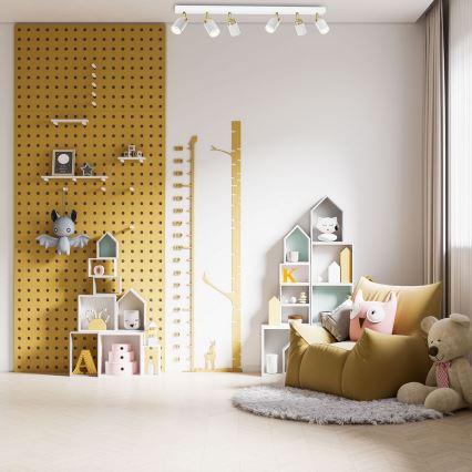 Foco RENO 6xGU10/60W/230V branco/dourado