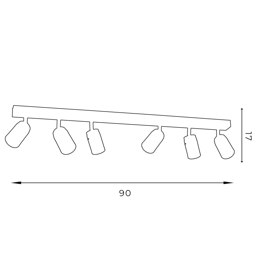 Foco RENO 6xGU10/60W/230V branco/dourado