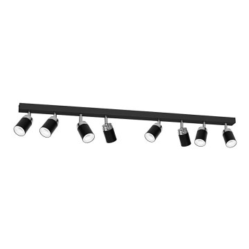Foco RENO 8xGU10/60W/230V preto/cromado brilhante
