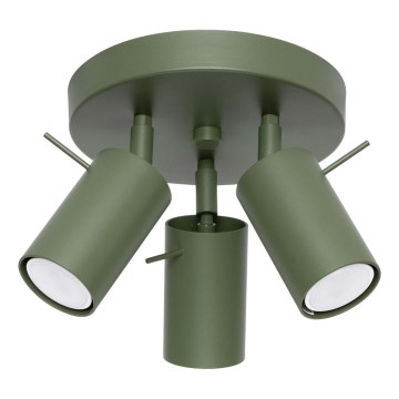 Foco RING 3xGU10/10W/230V verde