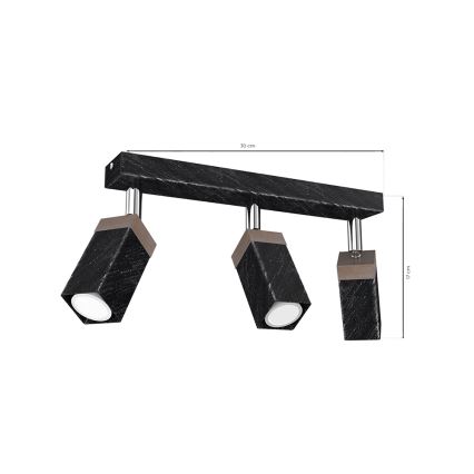 Foco SOLO 3xGU10/MR11/40W/230V preto