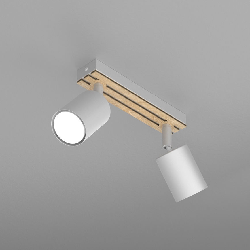 Foco TERRA 2xGU10/8W/230V branco/carvalho