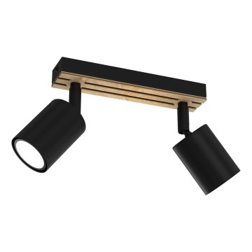 Foco TERRA 2xGU10/8W/230V preto/carvalho