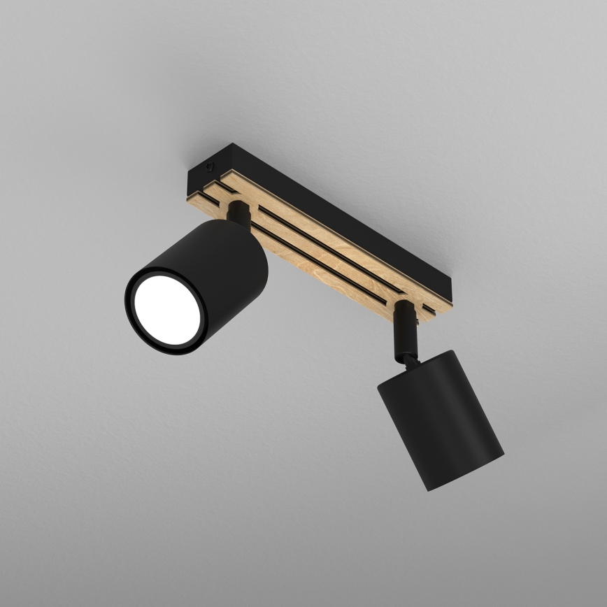 Foco TERRA 2xGU10/8W/230V preto/carvalho