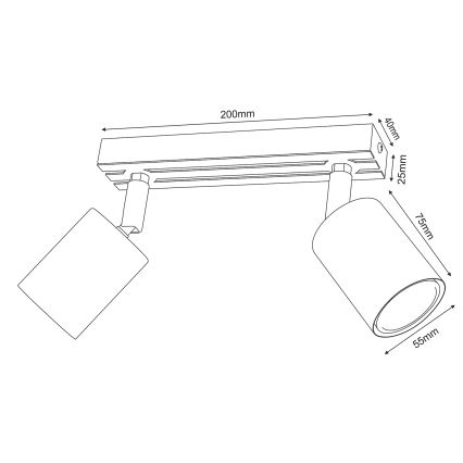 Foco TERRA 2xGU10/8W/230V preto/carvalho