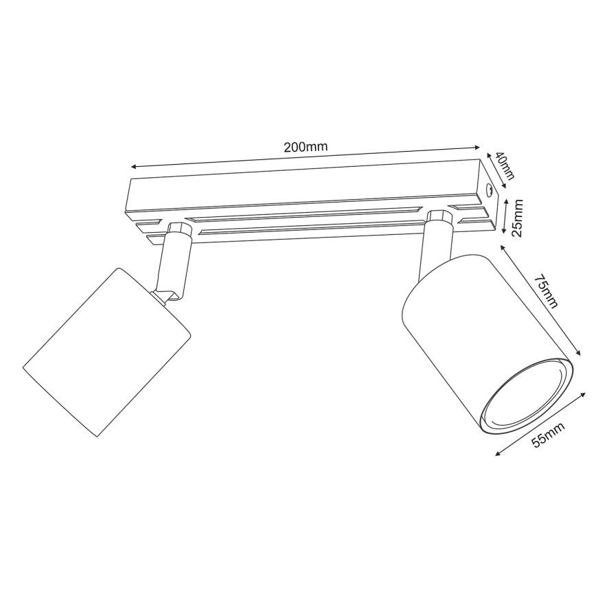 Foco TERRA 2xGU10/8W/230V preto/carvalho