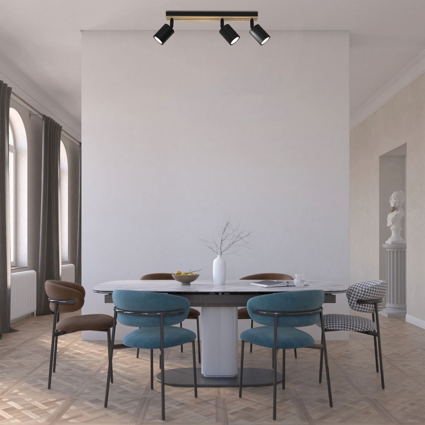 Foco TERRA 3xGU10/8W/230V preto/carvalho