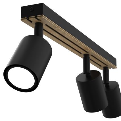 Foco TERRA 3xGU10/8W/230V preto/carvalho