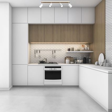 Foco TERRA 4xGU10/8W/230V branco/carvalho