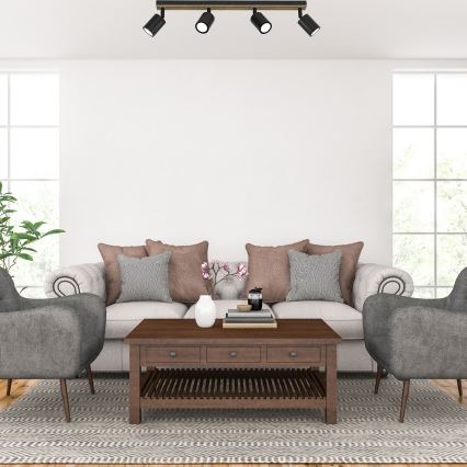 Foco TERRA 4xGU10/8W/230V preto/carvalho