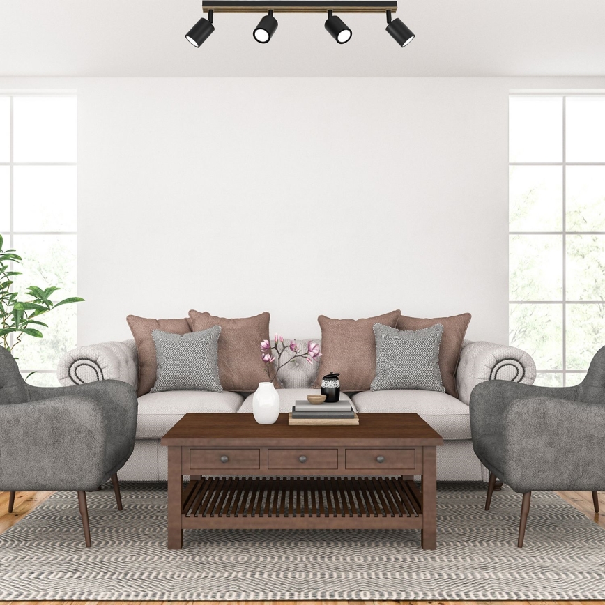 Foco TERRA 4xGU10/8W/230V preto/carvalho