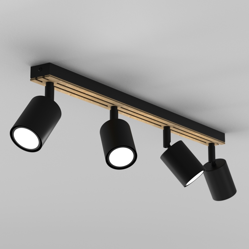 Foco TERRA 4xGU10/8W/230V preto/carvalho