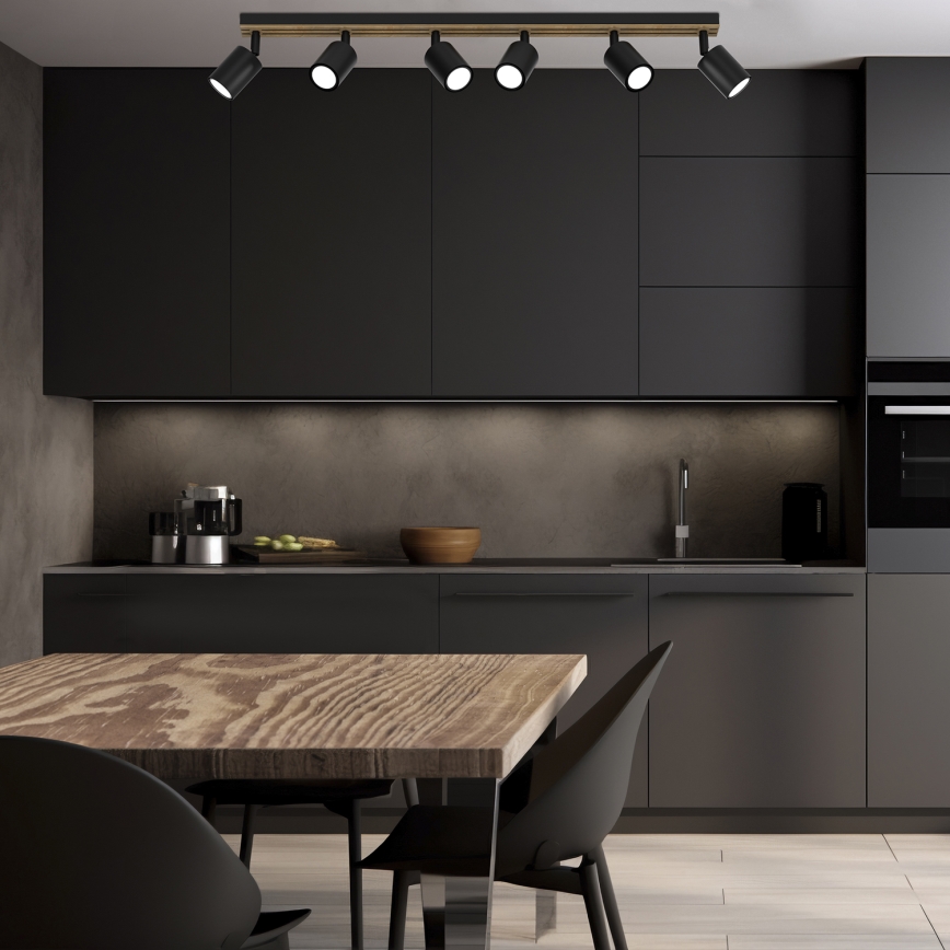 Foco TERRA 6xGU10/8W/230V preto/carvalho