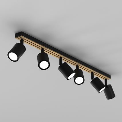 Foco TERRA 6xGU10/8W/230V preto/carvalho