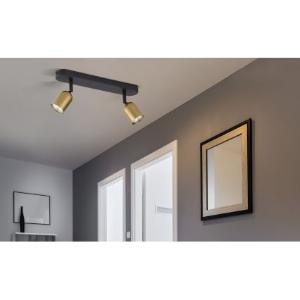 Foco TOP 2xGU10/10W/230V dourado/preto